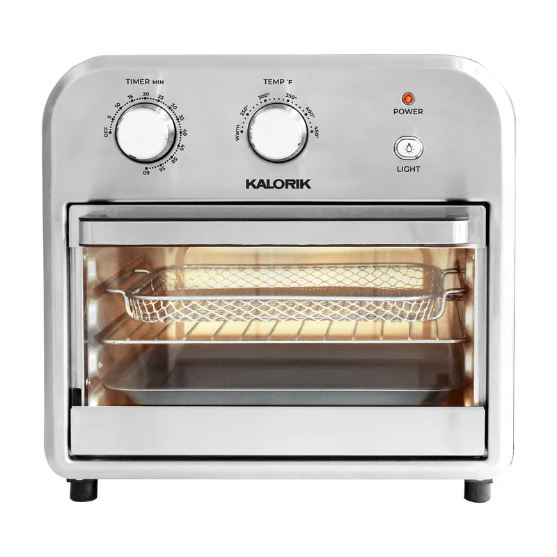 Kalorik AFO 46894 BKSS 12-Quart Stainless Steel Air Fryer Toaster Oven Combo， Multiple Functions， Rapid Hot Air Technology， No Preheating， Fast Family-Style Healthy Cooking， Low Oil Low Fat