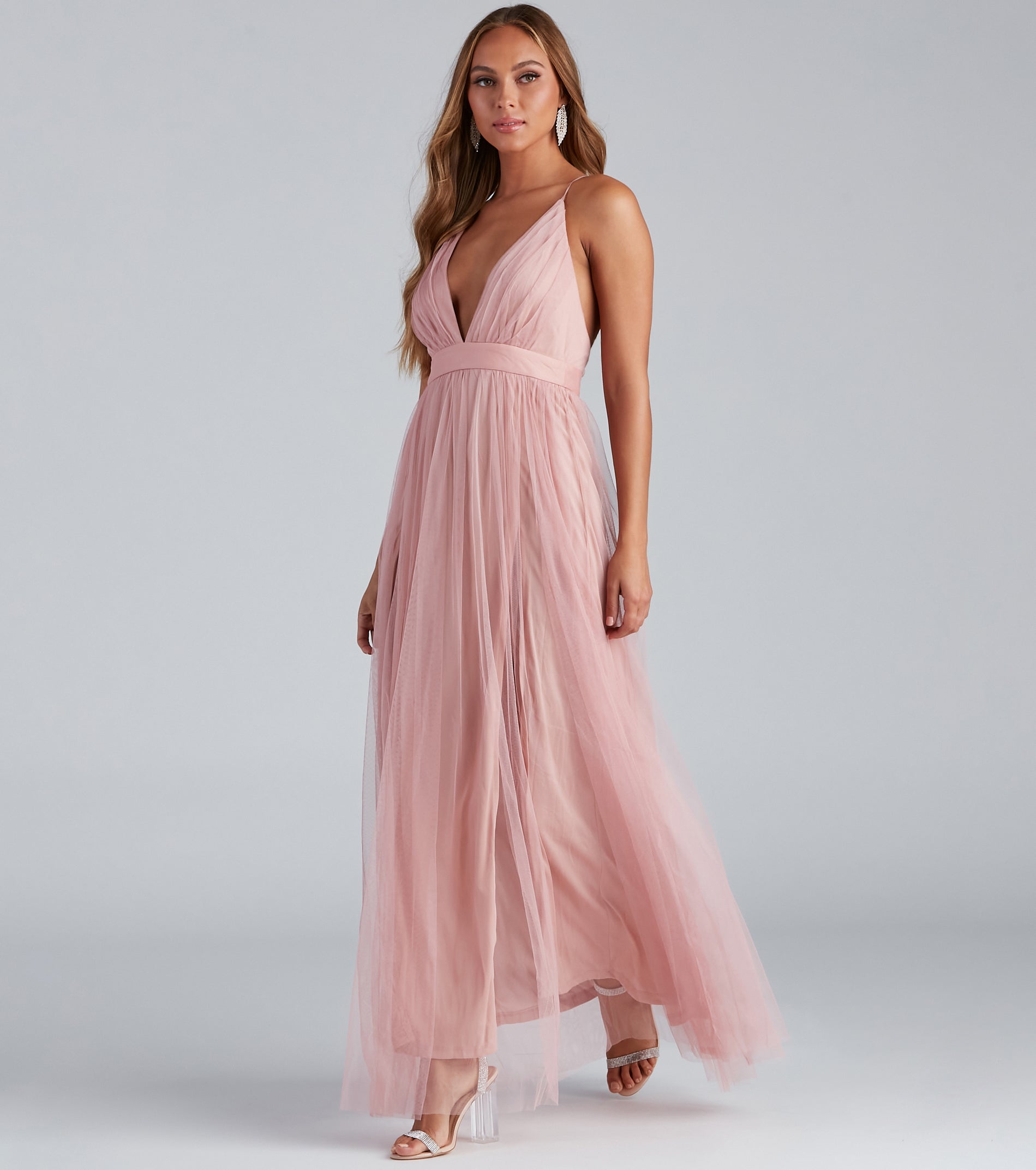 Elisabeth Pleated Tulle Formal Dress