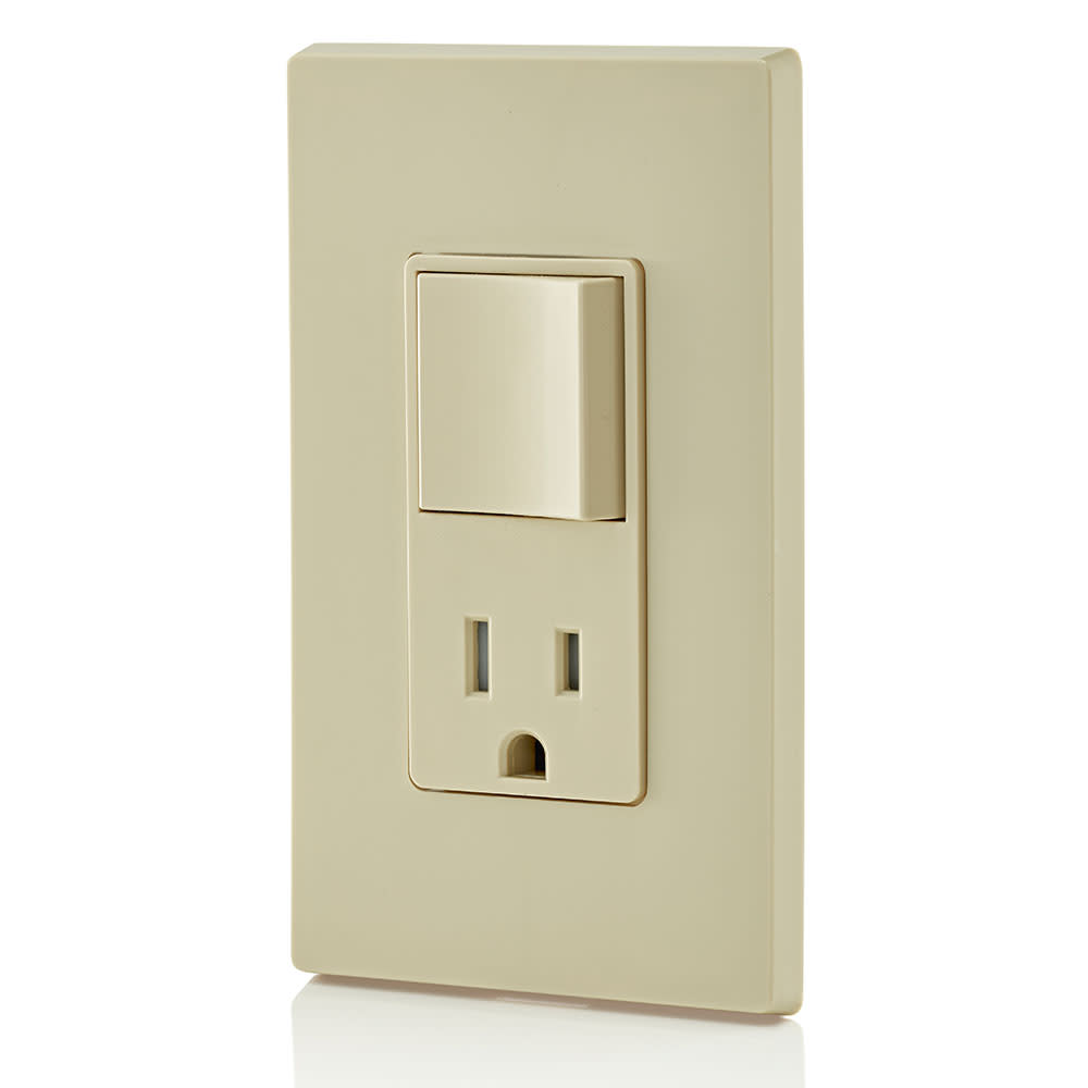 Leviton 15A Ivory Combination Decora Switch and Receptacle/Outlet ;