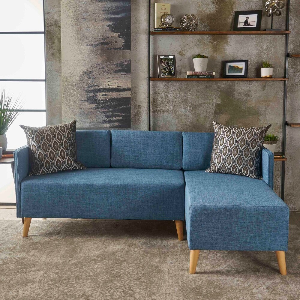 Augustus Mid century Modern Fabric Chaise Sectional by Christopher Knight Home