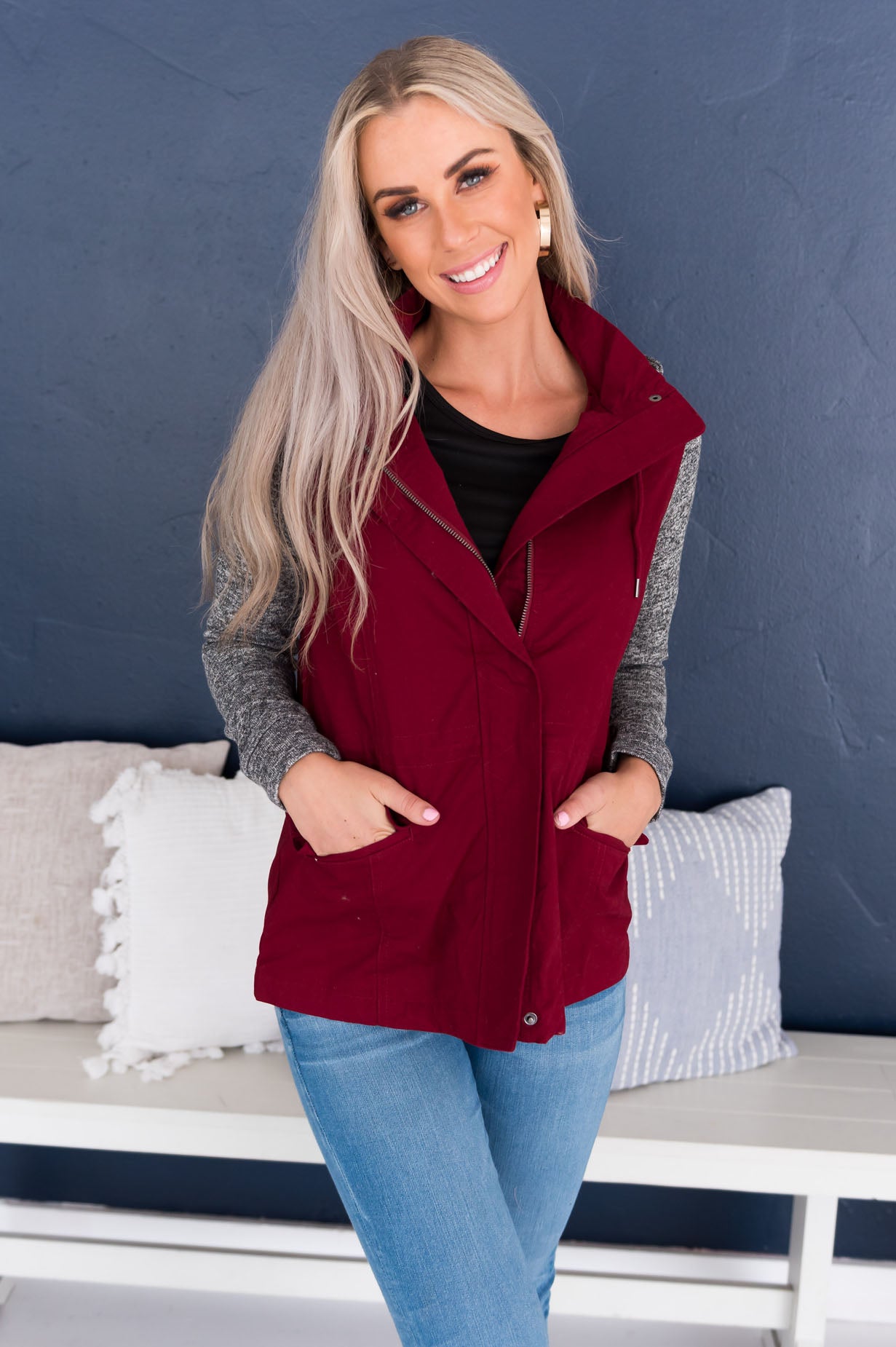 Bring on Fall Modest Light Weight Zip-Up Hoodie