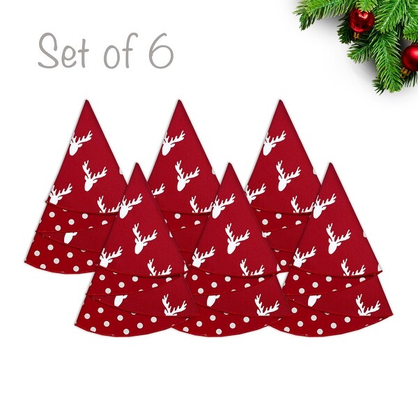 Joita Christmas Napkins，Table Cloth Napkins，Cotton Dinner Napkins Set for Christmas Party Decoration，RETRO POLKA/ANTLERS