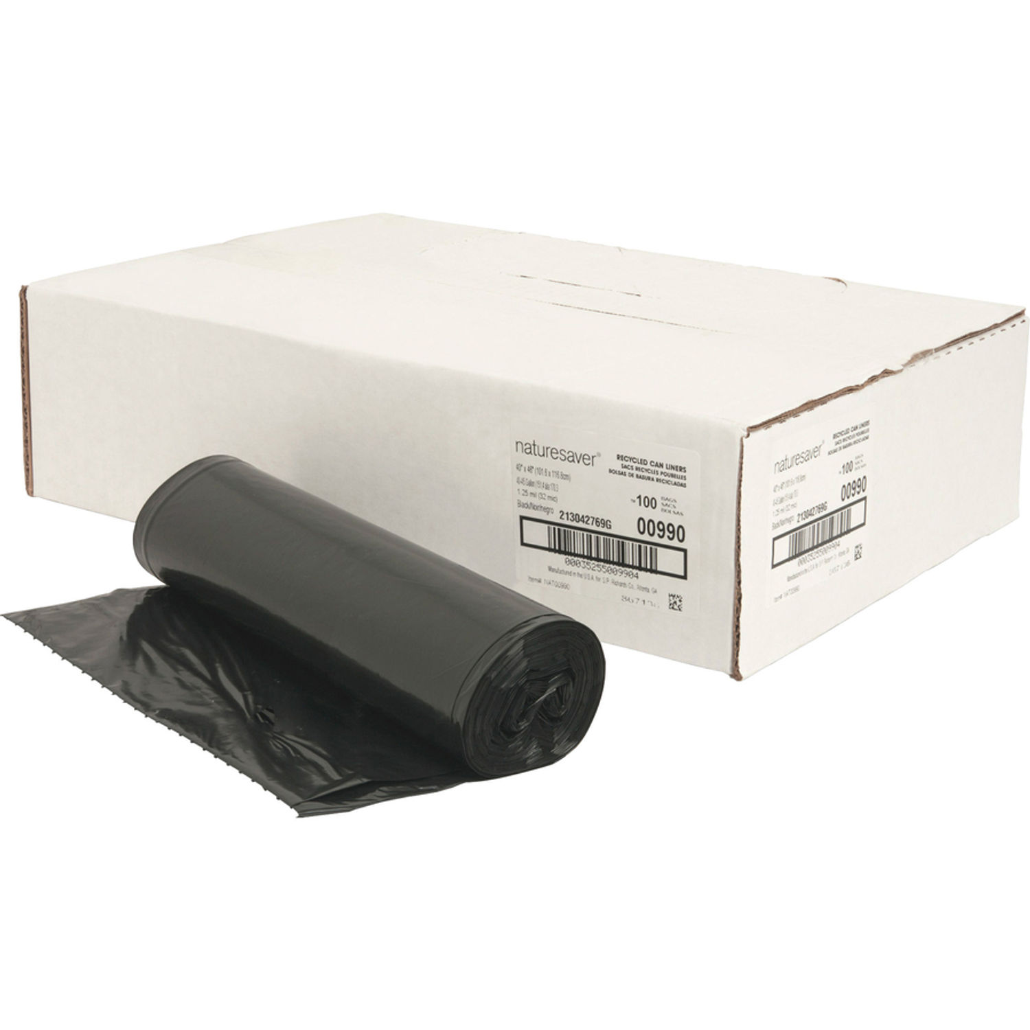 Black Low-density Recycled Can Liners by Nature Saver NAT00990