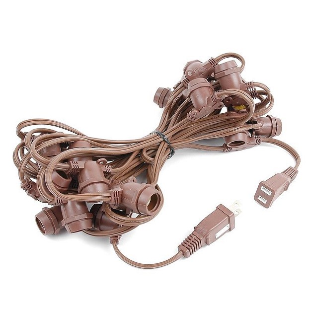 Novelty Lights Globe Outdoor String Lights With 25 In line Sockets Brown Wire 25 Feet