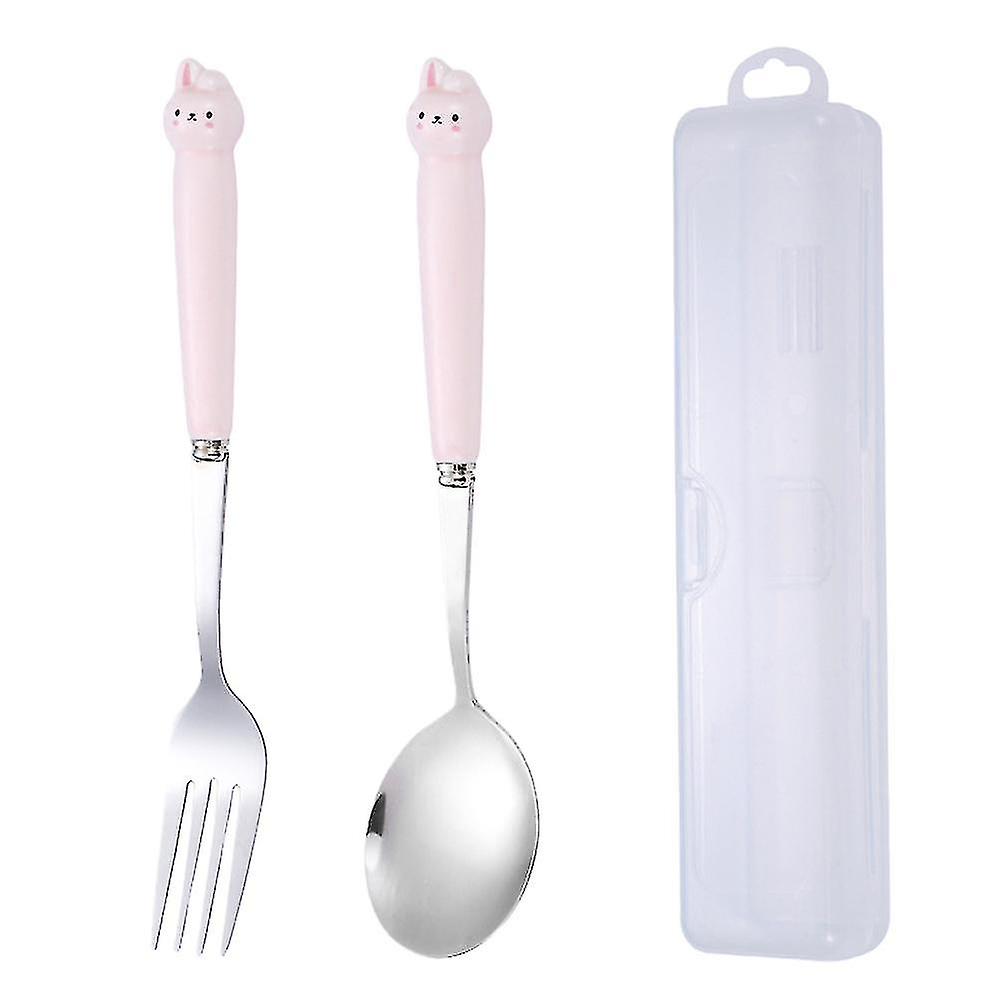 2-piece Kids Utensils Set With Case， Children Fork And Spoon Set