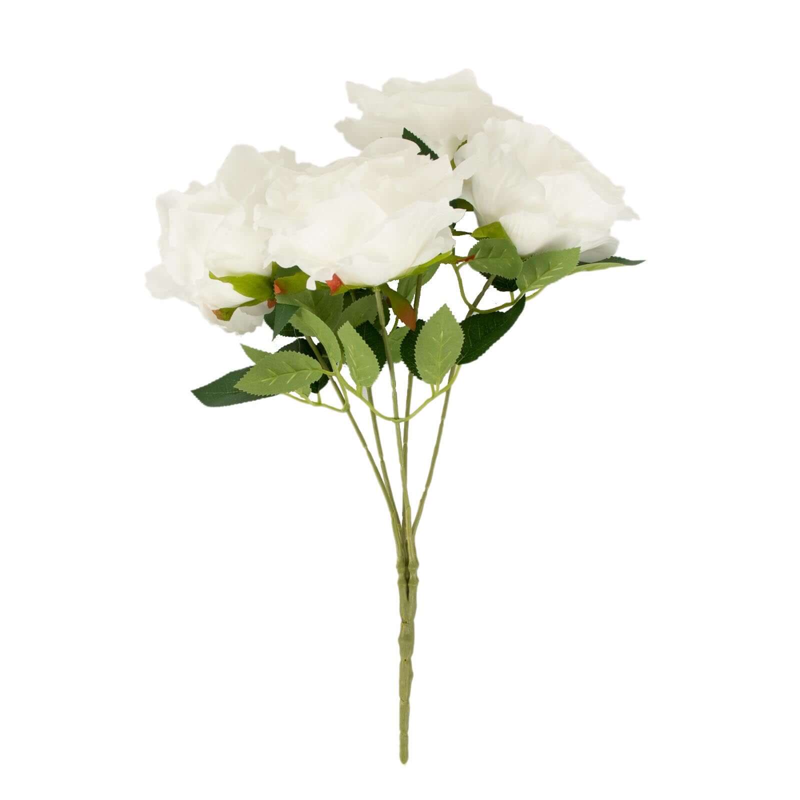 2 Bushes White Premium Silk Jumbo Rose Flower Bouquet, High Quality Artificial Wedding Floral Arrangements 17