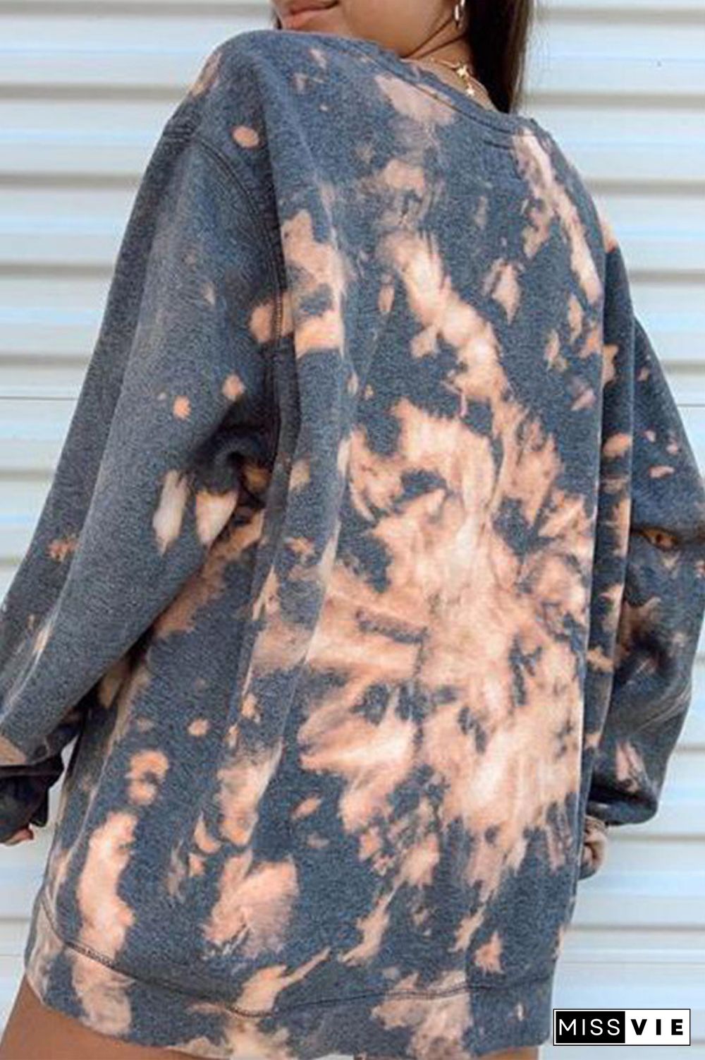 Round Neck Tie Dye Print Sweatshirt