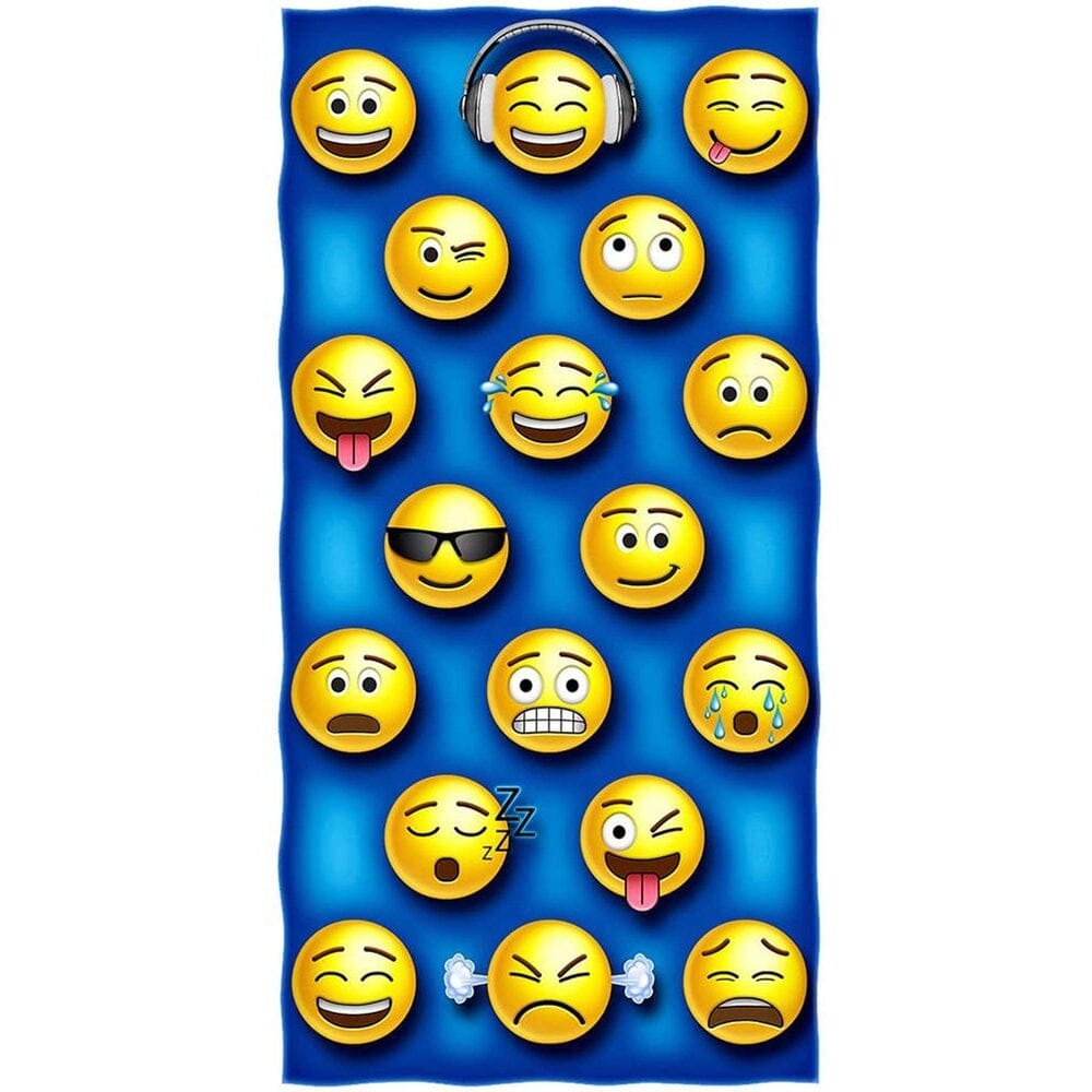 Emoji Super Soft Plush Cotton Beach Bath Pool Towel