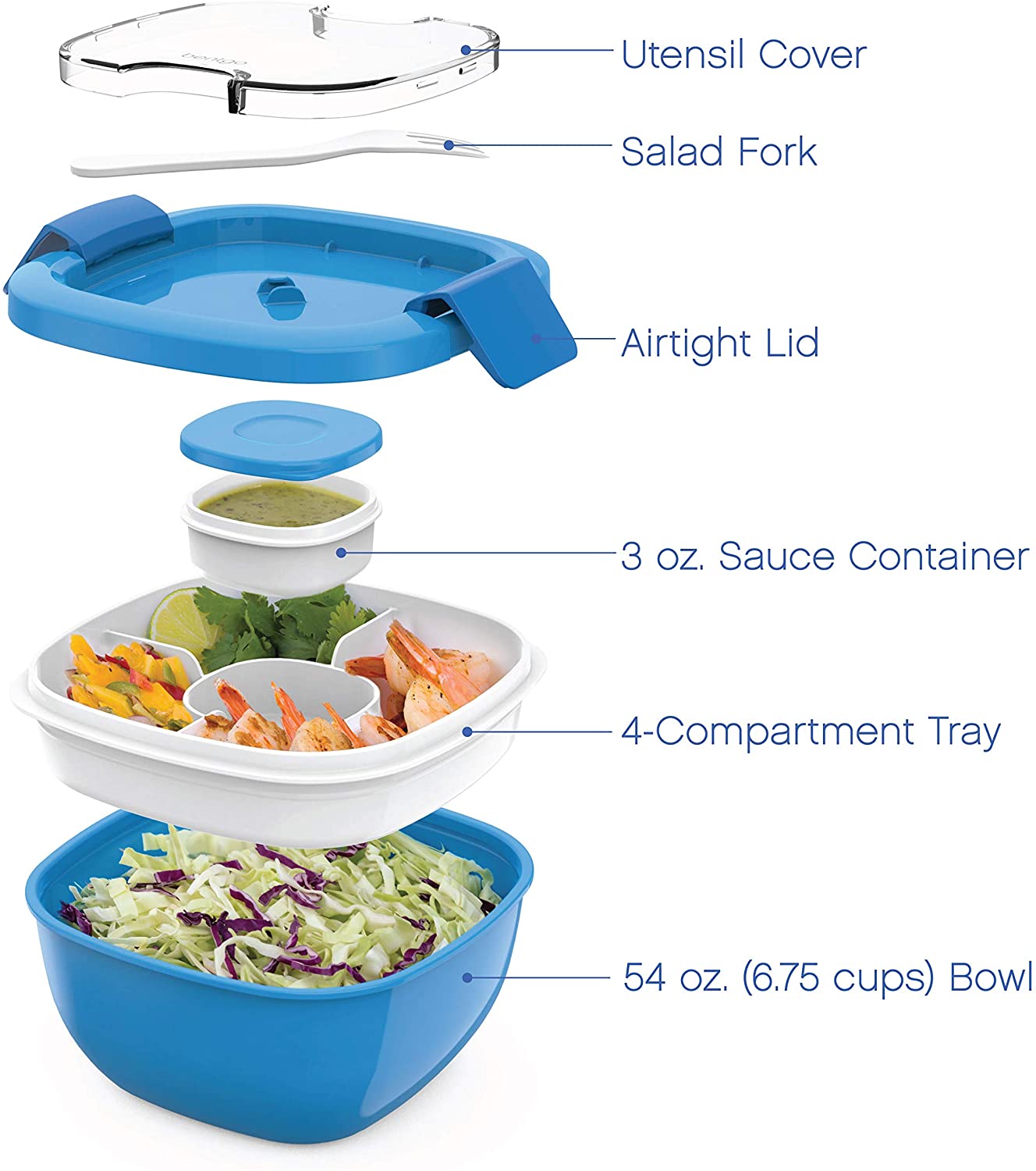 Bentgo Salad - Stackable Lunch Container Large Salad Bowl