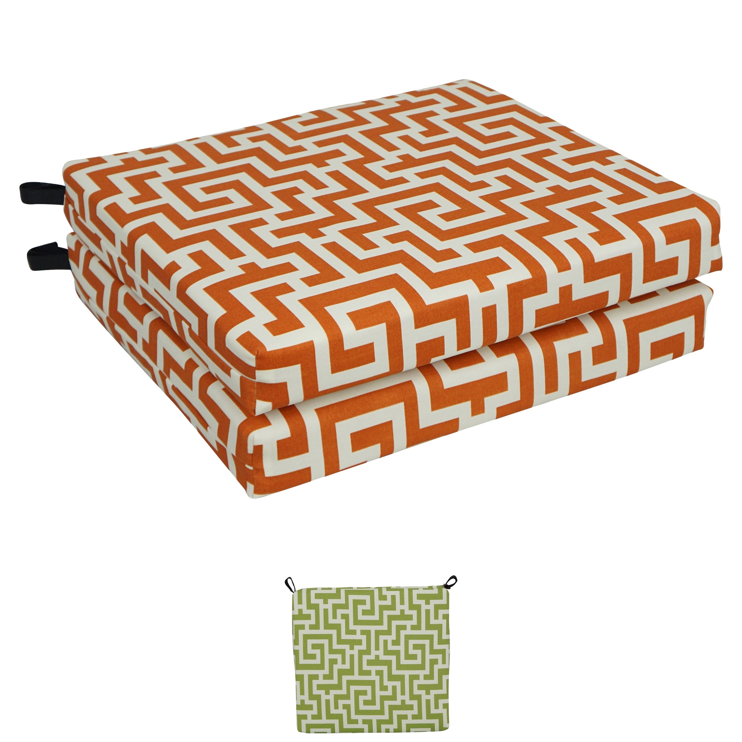 20-inch by 19-inch Patterned Outdoor Chair Cushions (Set of 2) - 20 x 19