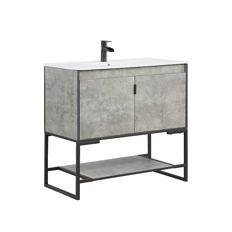 MANHATTAN COMFORT Scarsdale Bathroom Vanity Sink Floor Decor