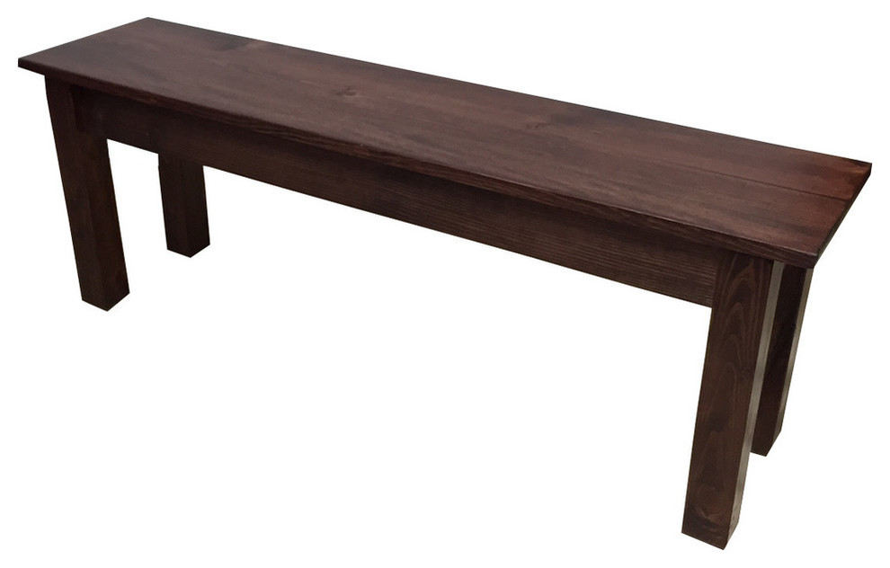 Red Mahogany Farmhouse Bench   Rustic   Upholstered Benches   by Ezekiel  ampStearns  Houzz