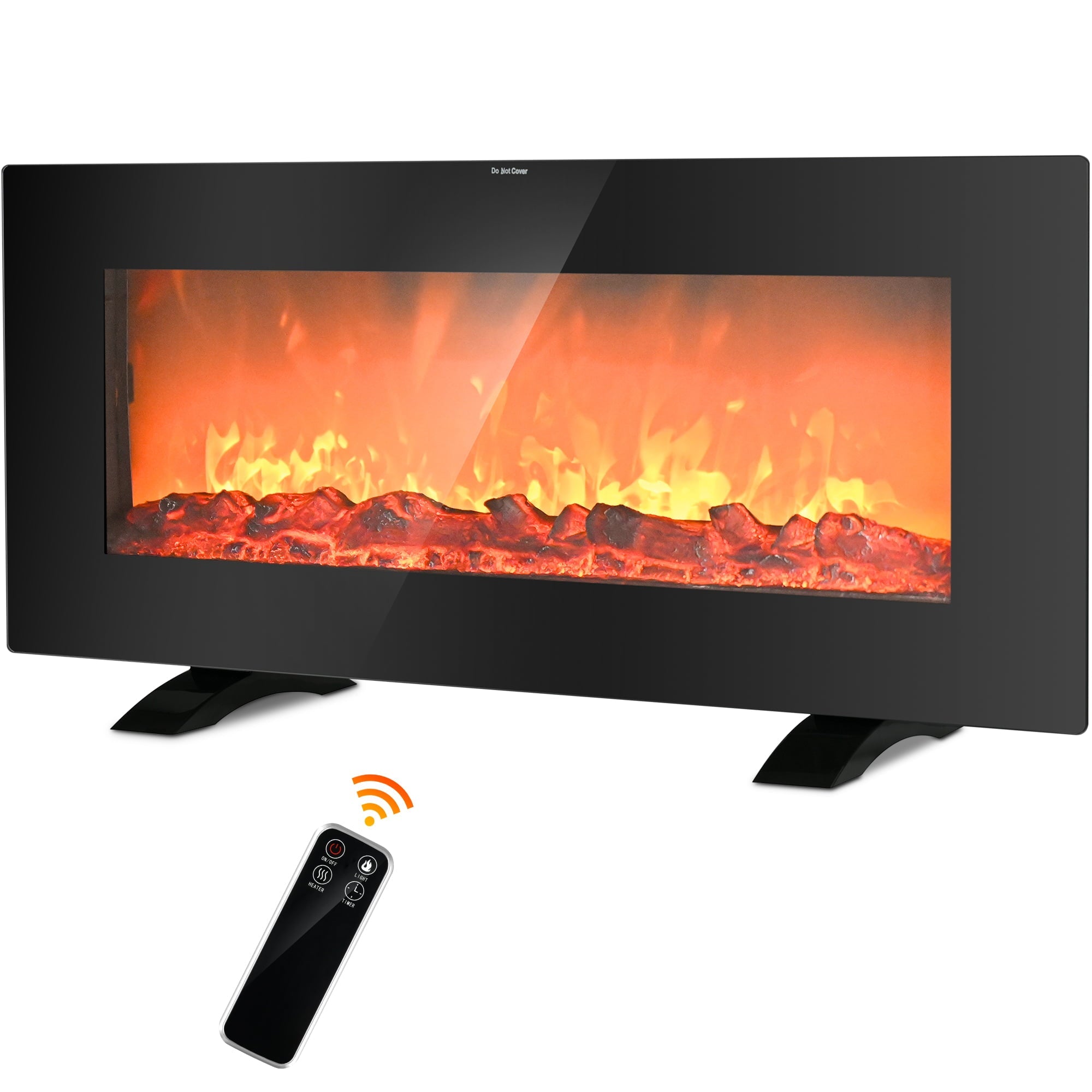 Lifeplus 36" 1500-Watt Freestanding/Wall-Mounted Electric Fireplace Heater, Black