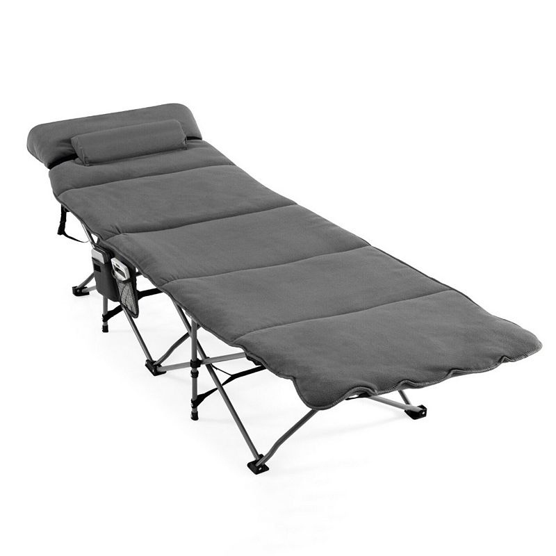 Folding Retractable Travel Camping Cot with Mattress and Carry Bag