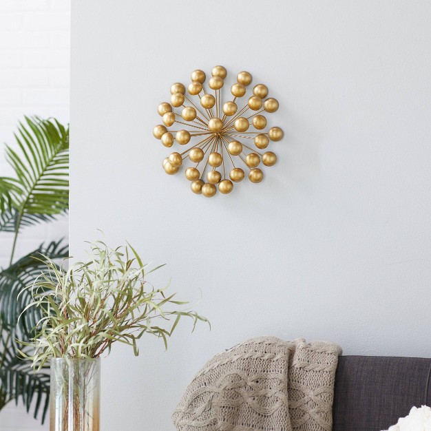 Metal Starburst Wall Decor With Orb Detailing Gold Cosmoliving By Cosmopolitan