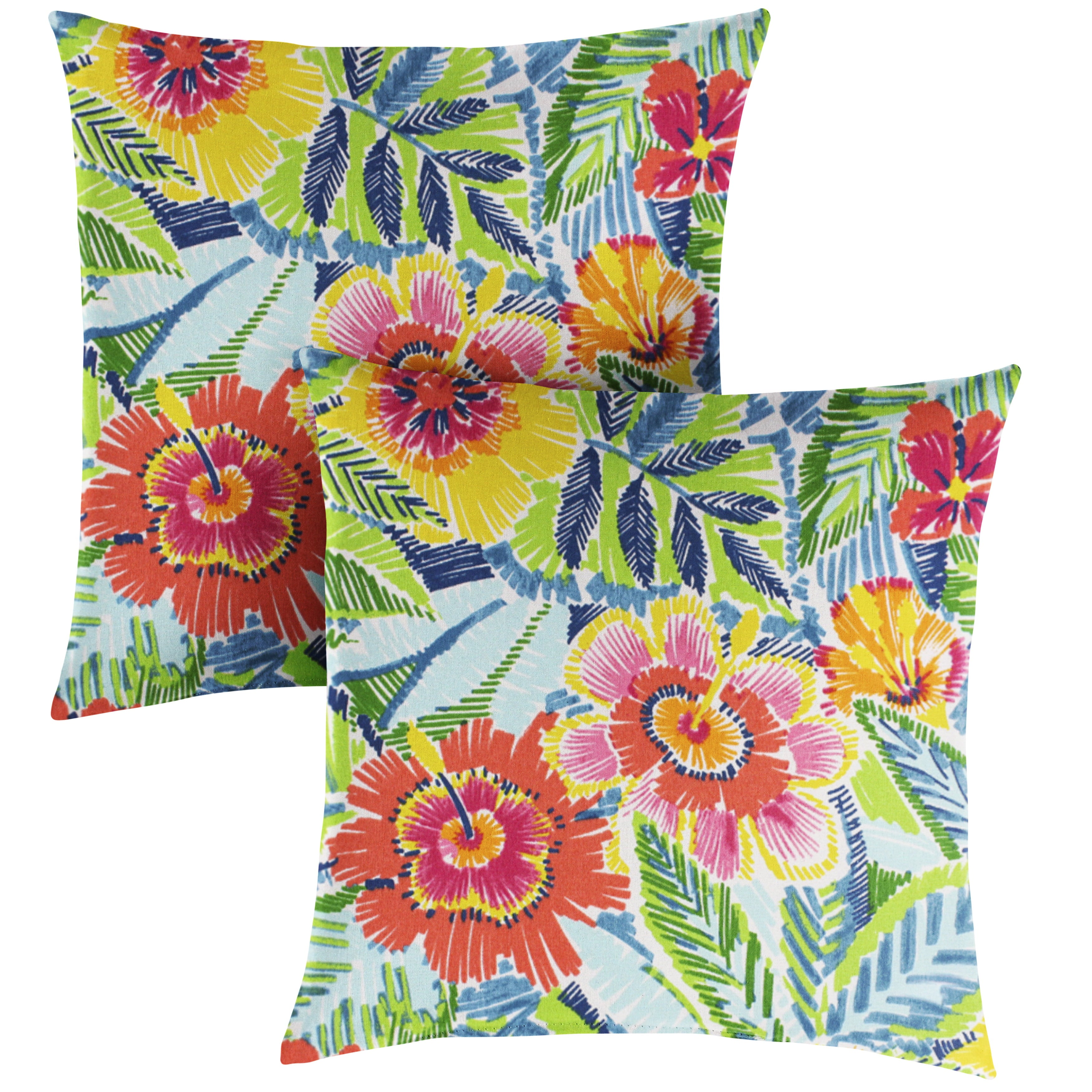 Sorra Home Pensacola Multi Indoor/Outdoor Knife Edge Pillow Set of Two