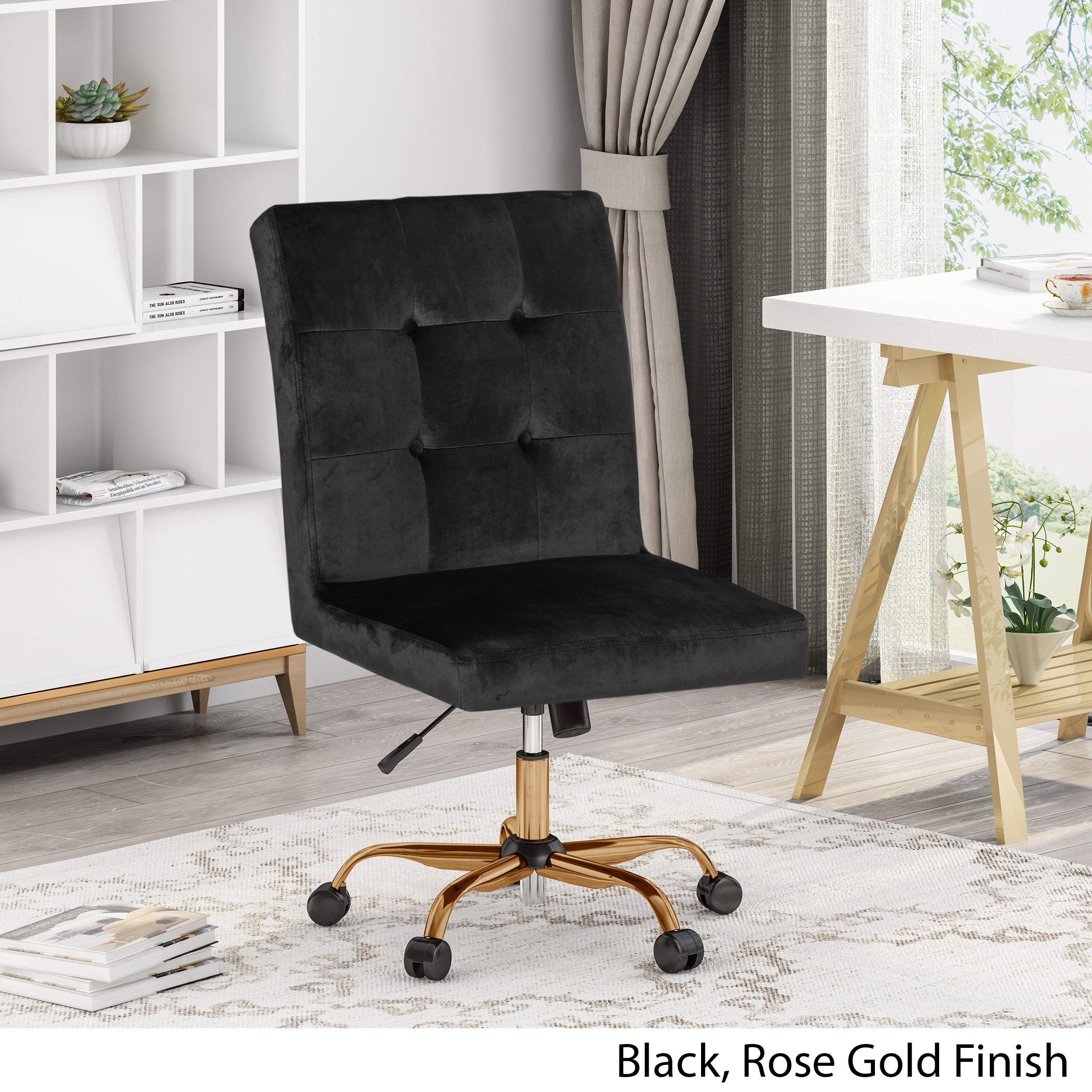 Theodore Glam Tufted Home Office Chair with Swivel Base