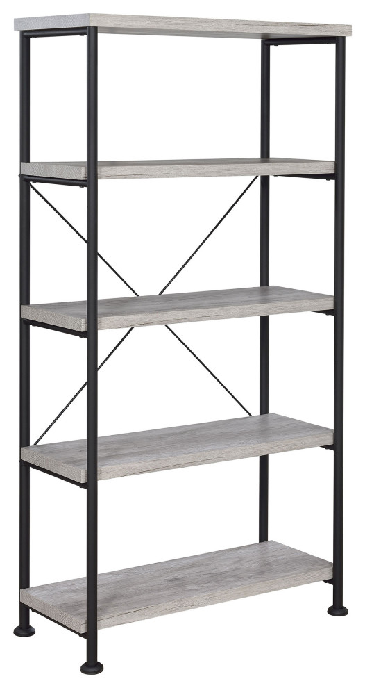 Analiese 4 shelf Bookcase Grey Driftwood   Modern   Bookcases   by Modon  Houzz