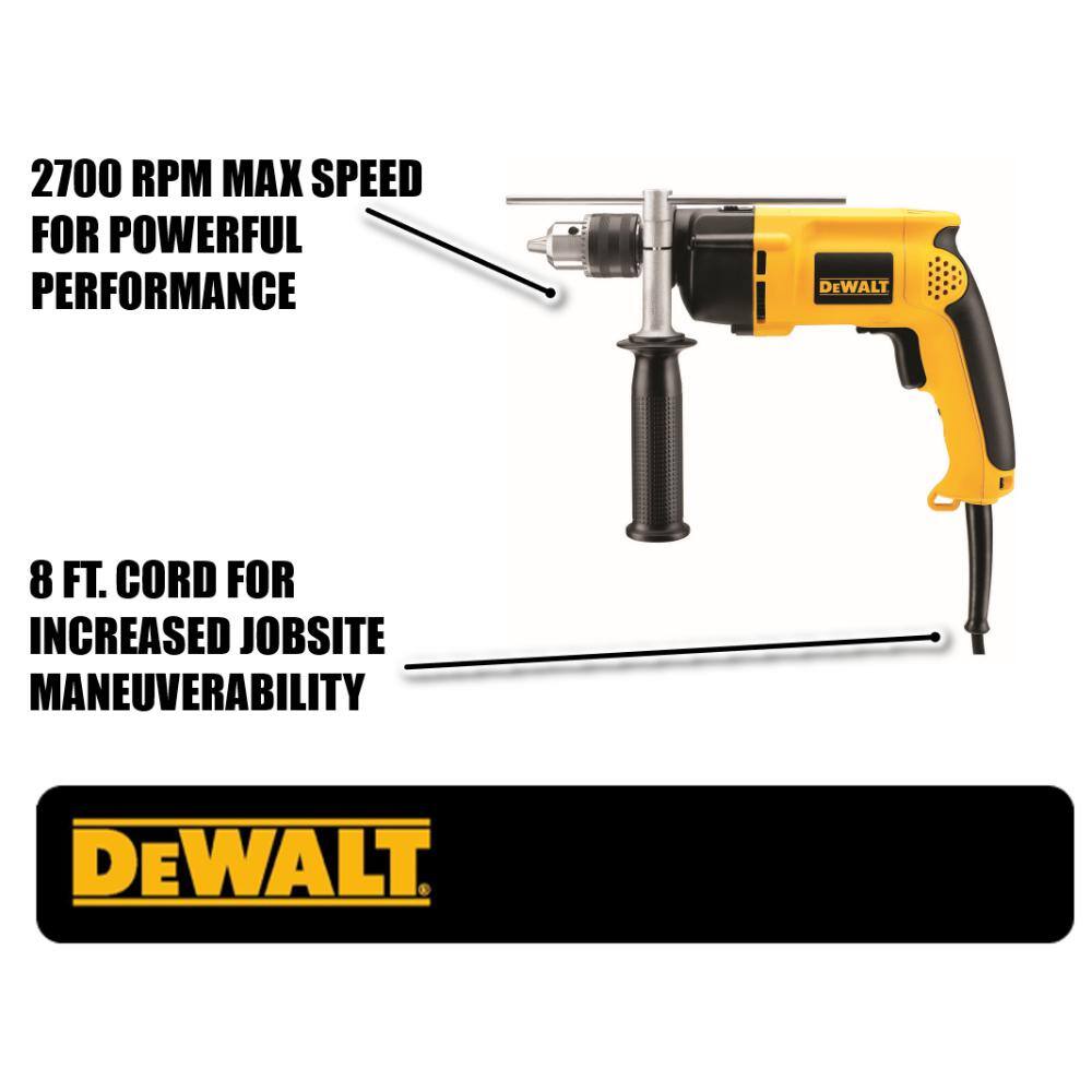 DW 7.8 Amp Corded 12 in. Variable Speed Reversible Hammer Drill DW511