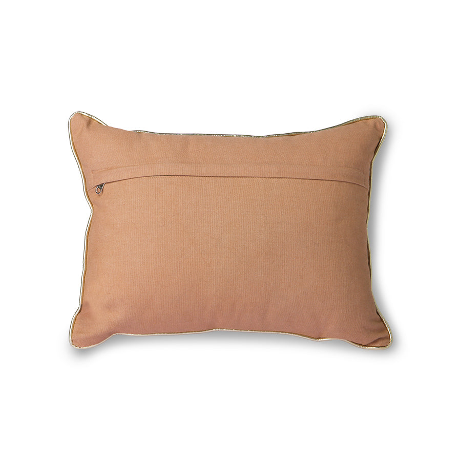 Nude pillow with silver trim