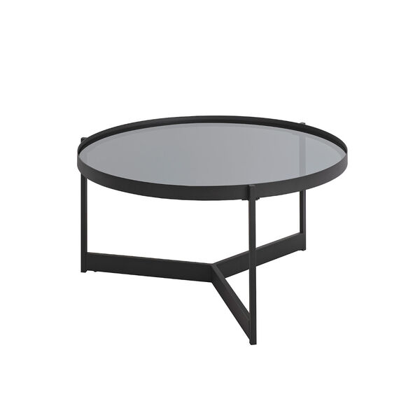 Rhonda Black with Smoked Glass Round Coffee Table