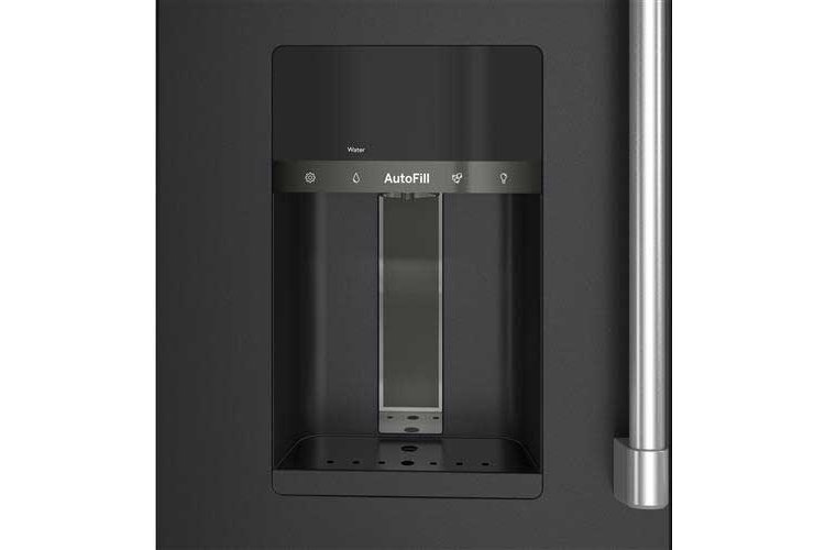 Cafe ENERGY STAR 22.3 Cu. Ft. Matte Black With Brushed Stainless Smart Counter-Depth 4-Door French Door Refrigerator