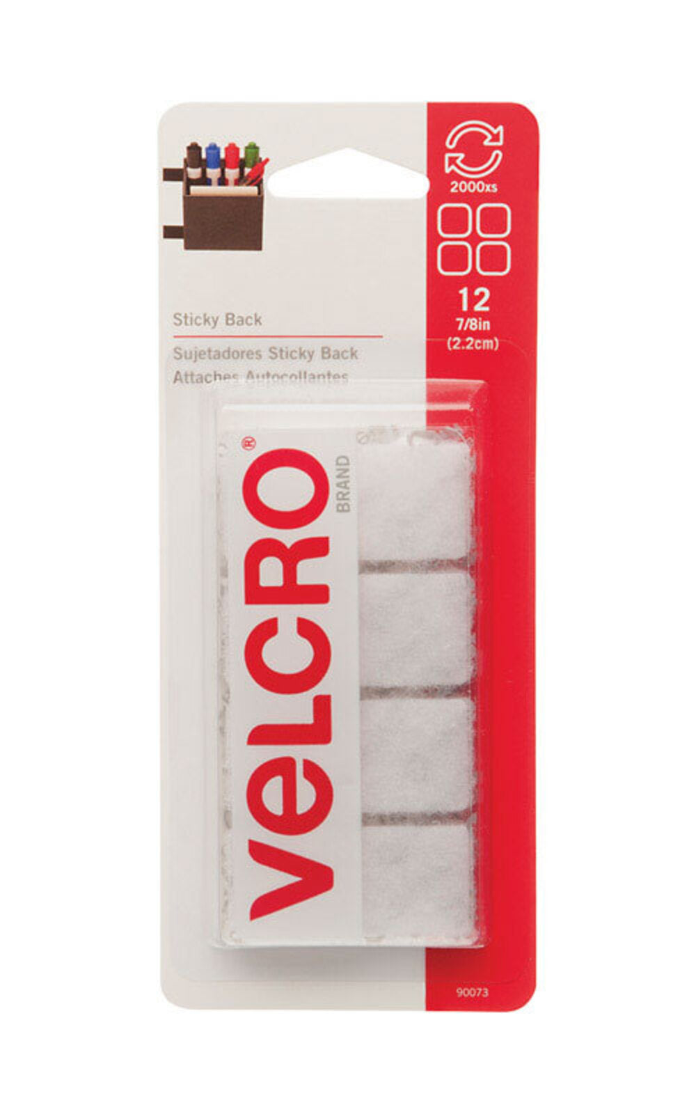 VELCRO SQUARE STICKY WHT