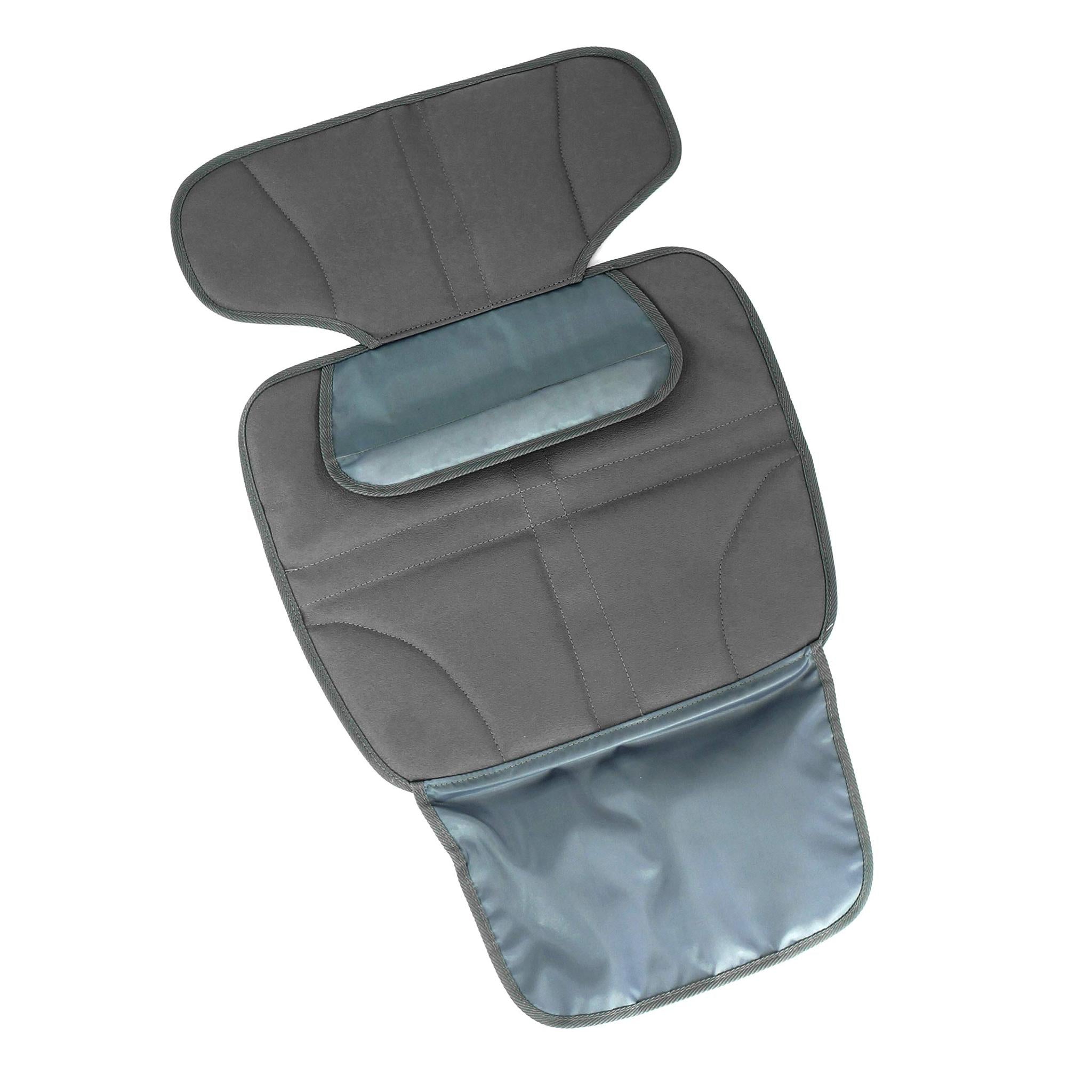 Heavy Duty Anti-Slip Car Seat Cover Protector Waterproof Padded with Pockets for Child Booster Seats | Gray/Black