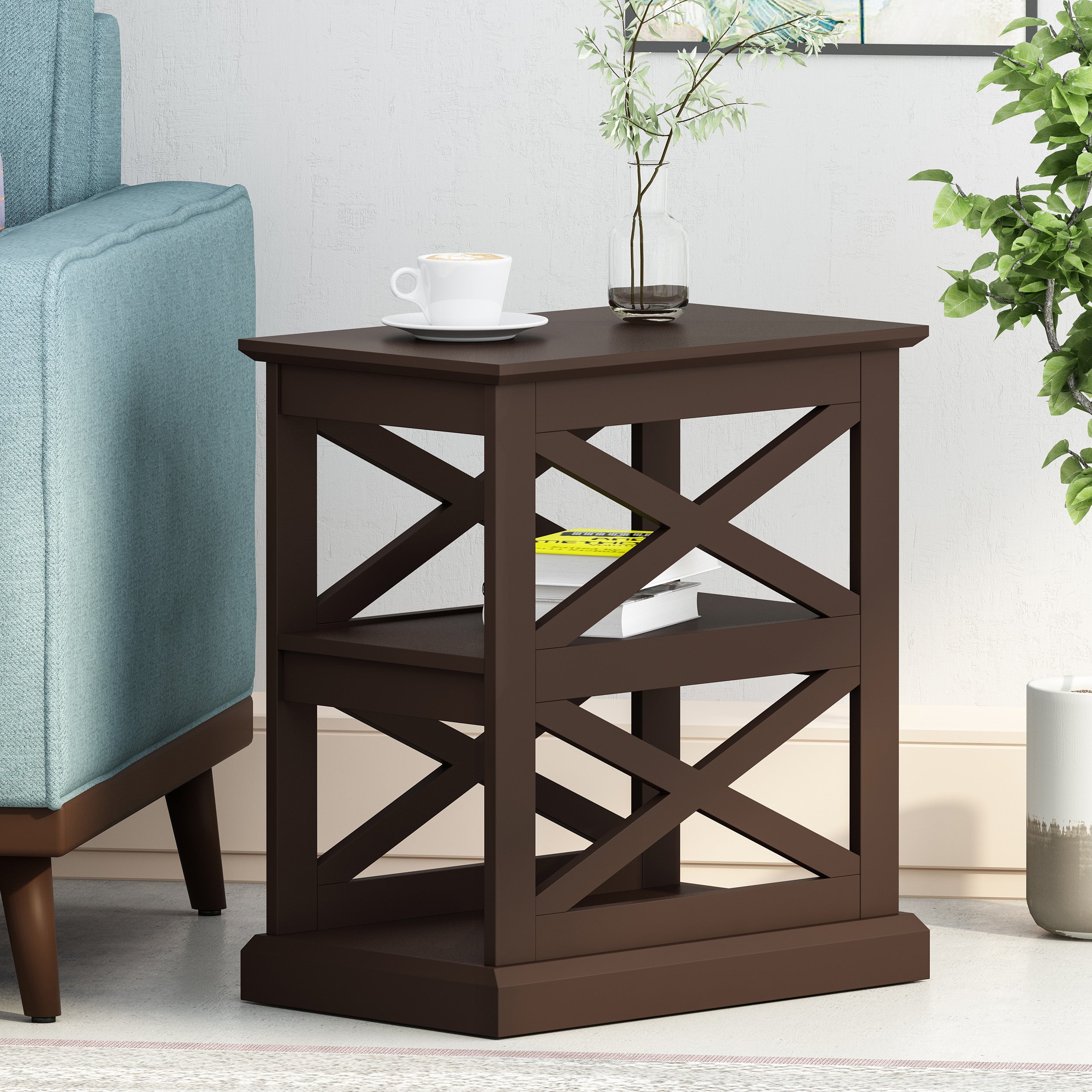 Redett Contemporary 2 Shelf Side Table