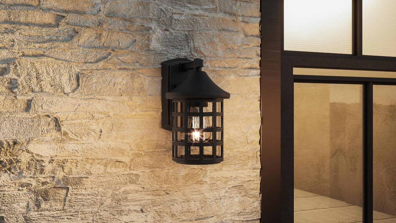 Ashley Harbour Callen 1-Light Earth Black Outdoor Wall Lantern