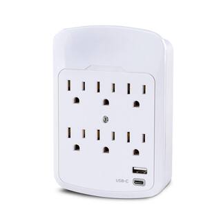 CyberPower 6-Outlet Surge Protector USB-A USB-C Wall Tap P600WUCHD