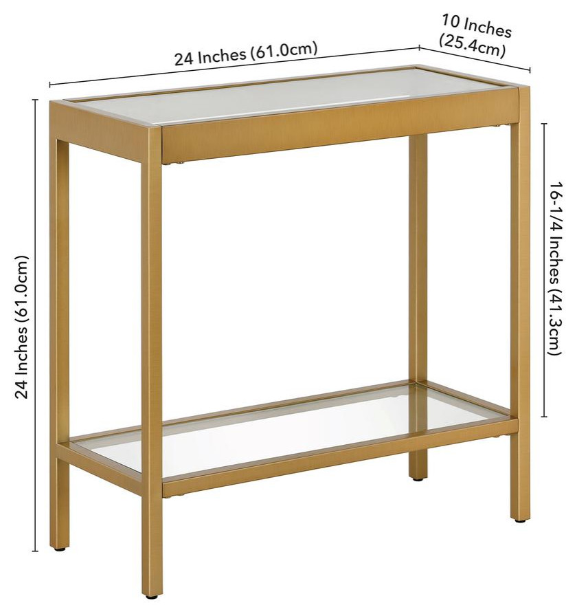 Alexis 24  x27 x27Wide Rectangular Side Table in Brass   Contemporary   Accent Chests And Cabinets   by BisonOffice  Houzz