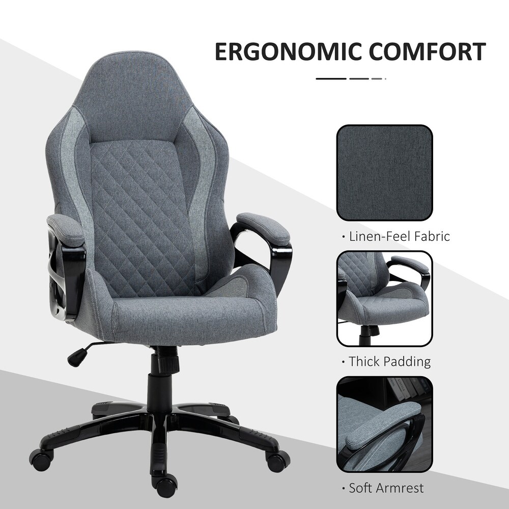 High Back Task Computer Desk Chair with Padded Armrests