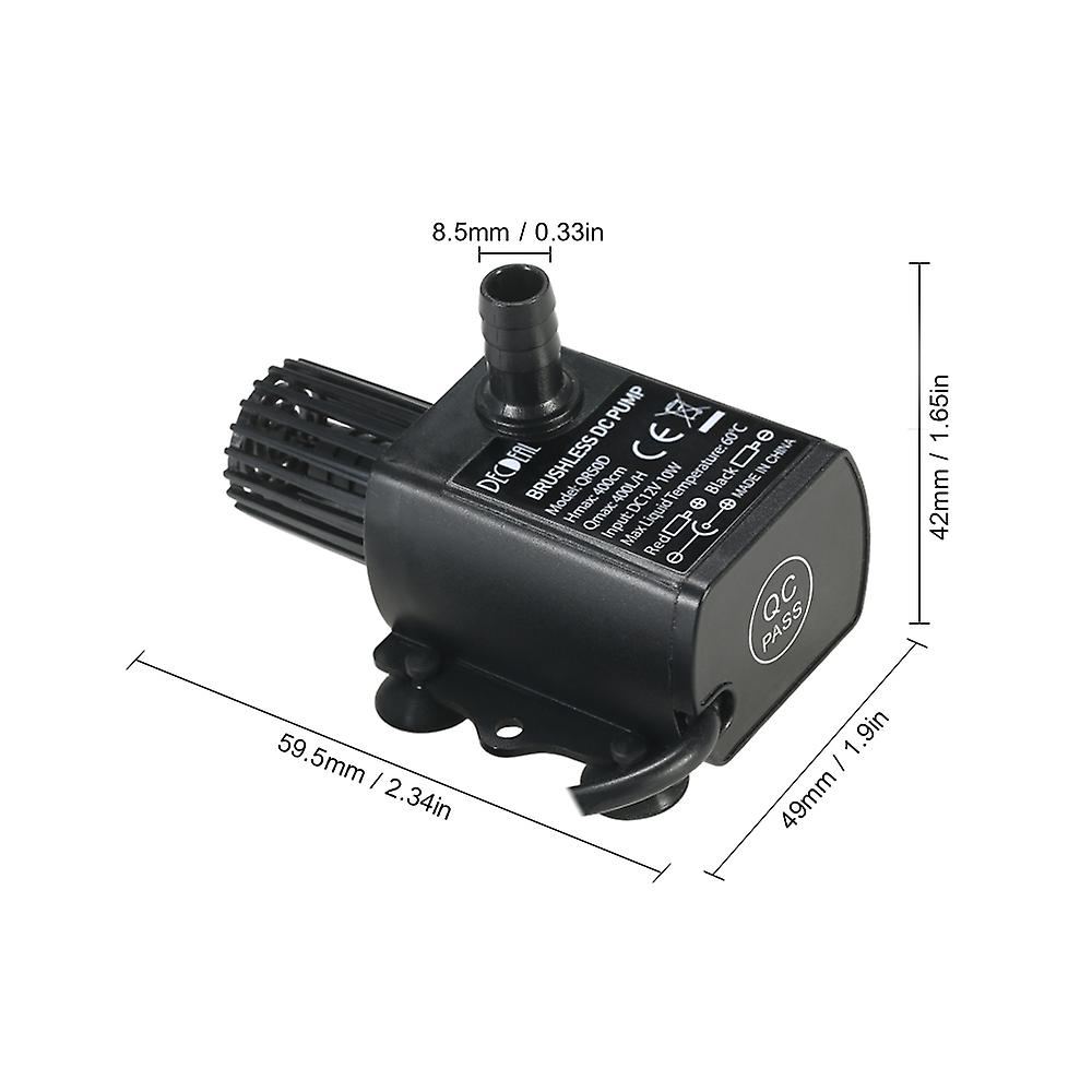 Decdeal Ultra-quiet Mini Dc12v 10w Brushless Water Pump With 5.5*2.1mm Female Waterproof Submersible Fountain Aquarium Circulating 400l/h Lift 400cm N