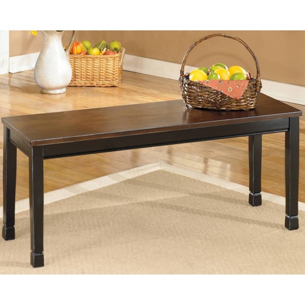 Owingsville Large Dining Room Bench Black brown Signature Design By Ashley