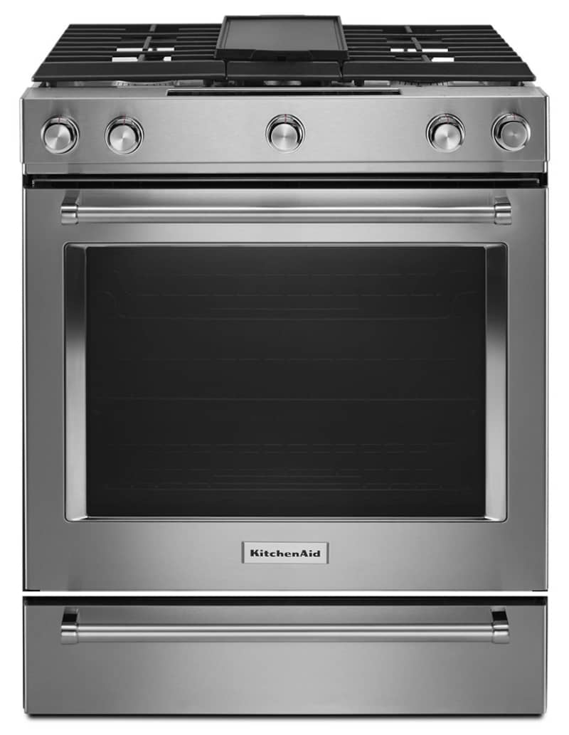 KitchenAid ADA 30 Stainless Steel Dual Fuel Slide-In Range