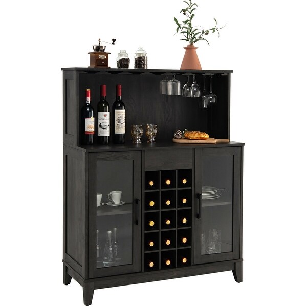 2-Door Buffet Bar Cabinet Kitchen Storage Sideboard Wine Rack