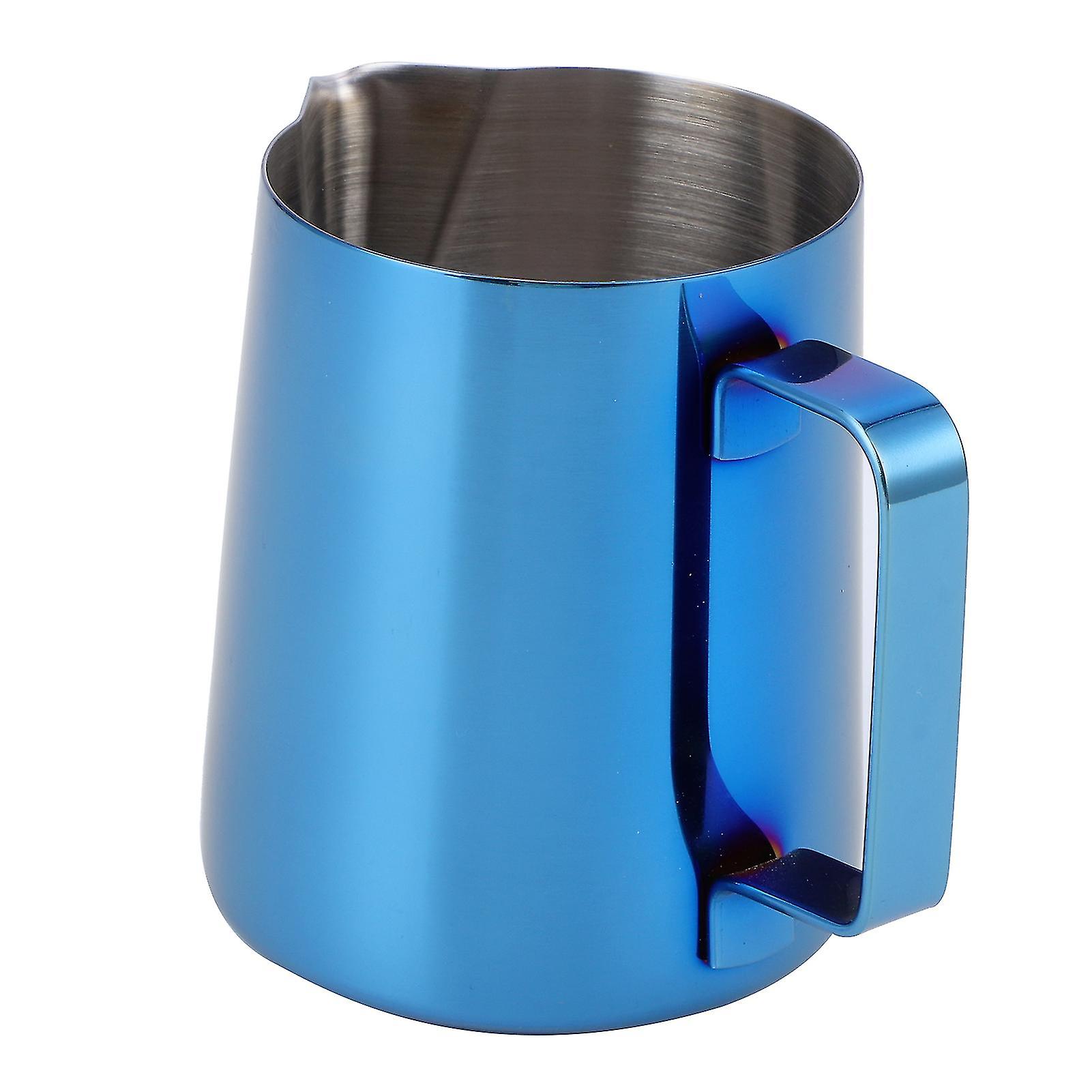 Coffee Art Pitcher Latte Milk Frothing Cup Pitcher Coffee Making Tool Supplies without Scale350ml Blue