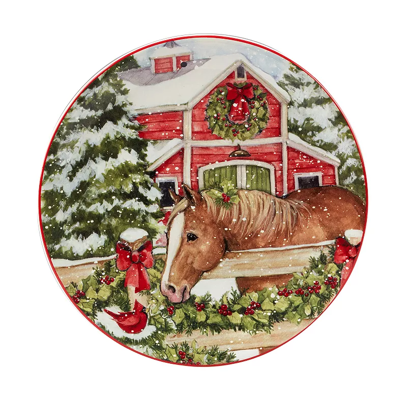 Certified International Homestead Christmas 4-pc. Dessert Plate Set