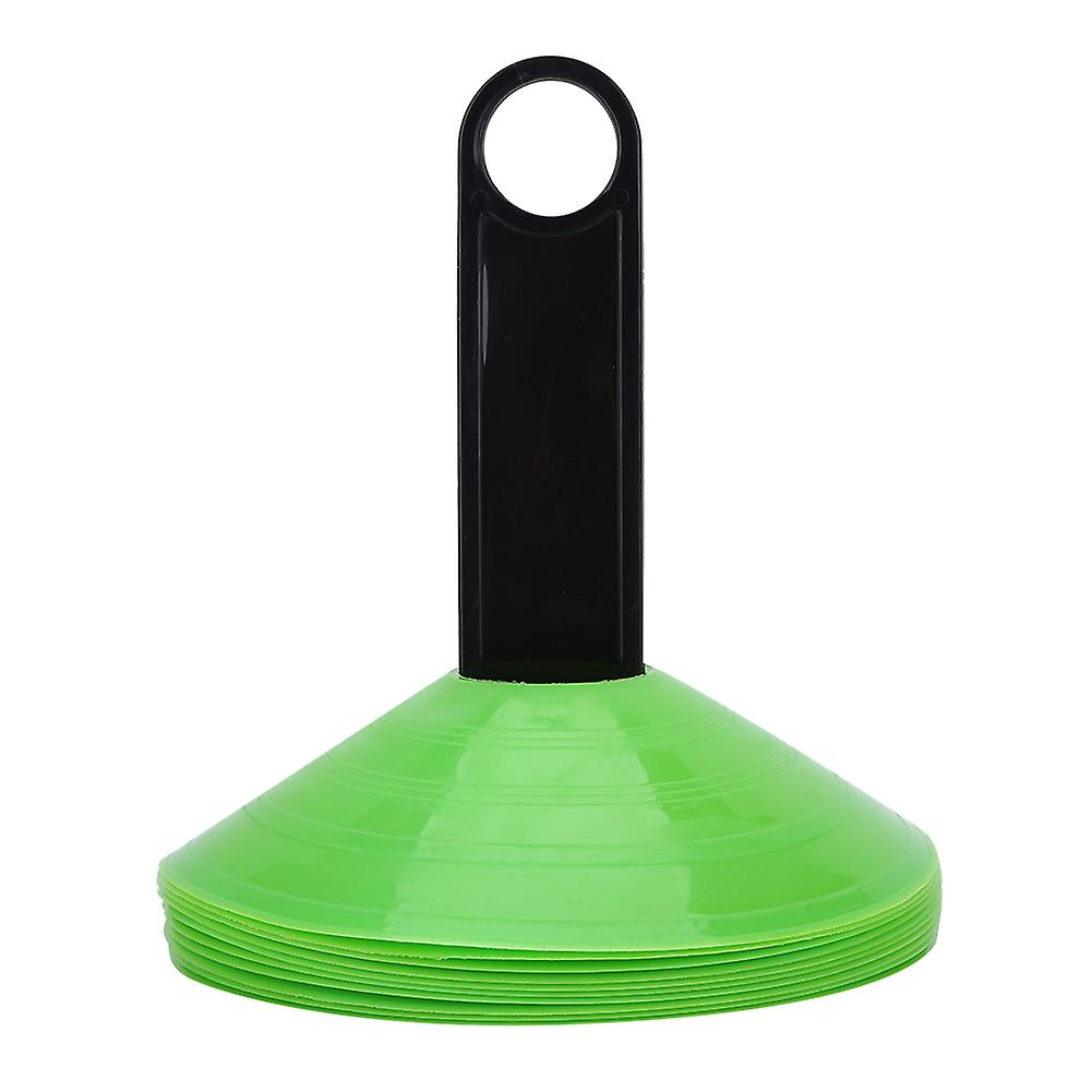 10 Pcs Practical Mini Field Cone Discs Marker Soccer Football Sports Speed Training Tool(green)