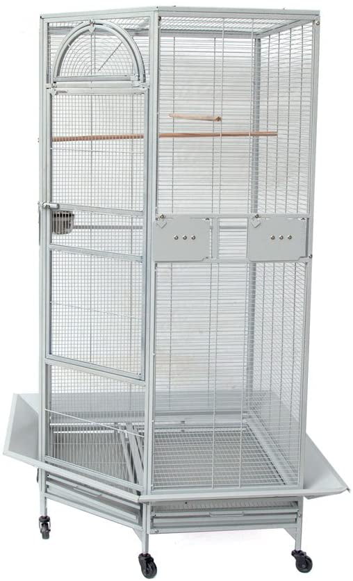 Seny Corner Bird Cage for Cockatiel Parakeet Budgies Parrot White