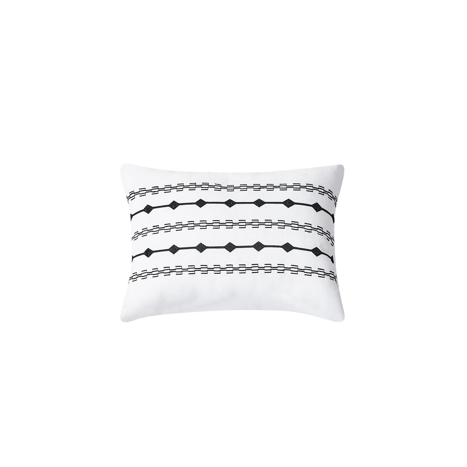 Mainstays Black and White Stripe 10 Piece Bed in a Bag with Sheets and 3 DecPillows， Queen