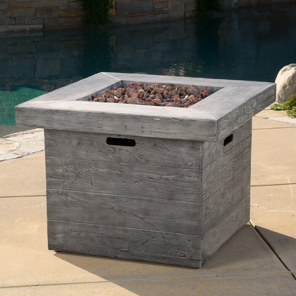 Dakota Magnesium Oxide Square Gas Fire Pit by Christopher Knight Home