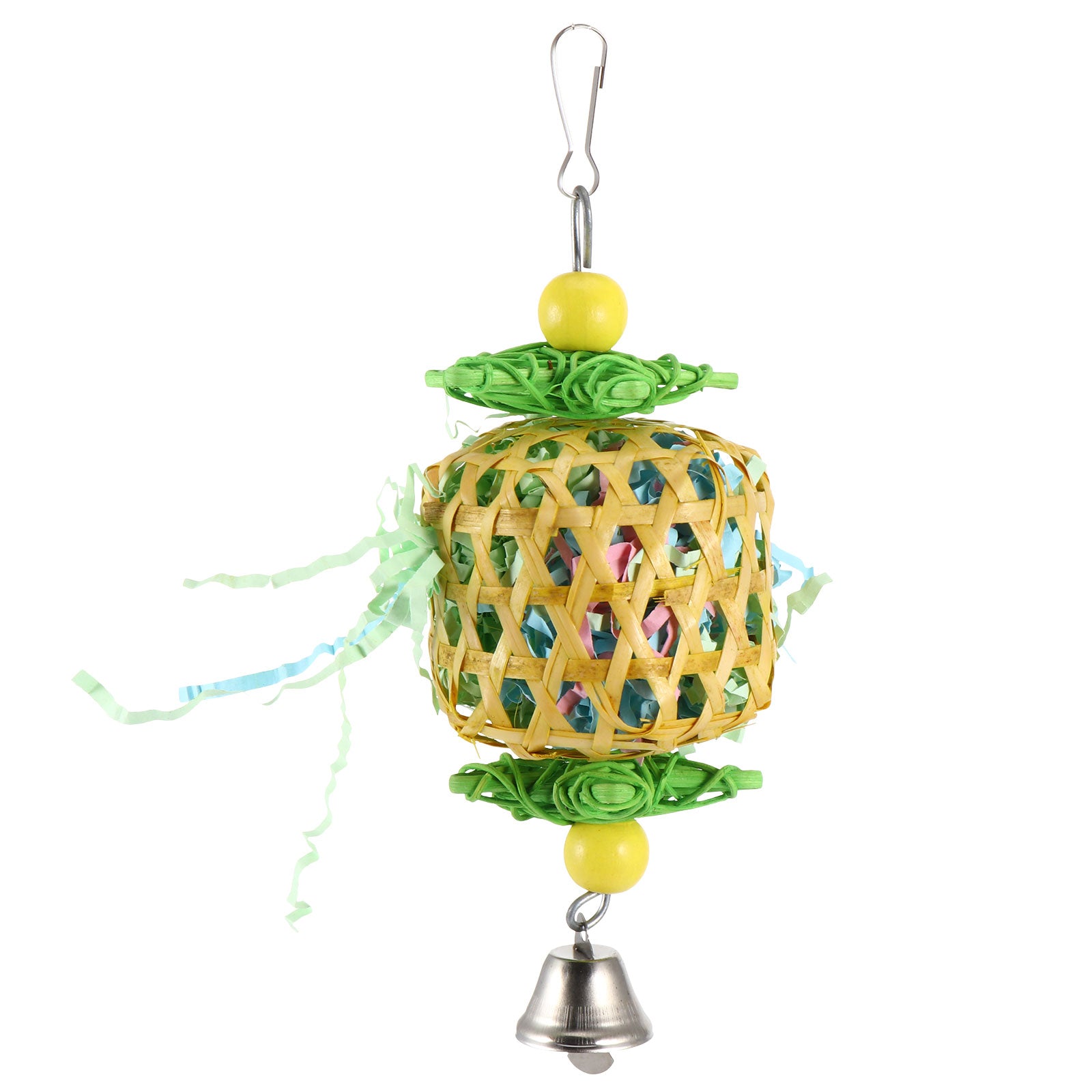 Bird Swing Toys Hanging Chewing Rattan Toys For Conures Parrots with Bell