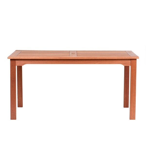 Rectangular Patio Table Eucalyptus Wood Ideal for Outdoors and Indoors