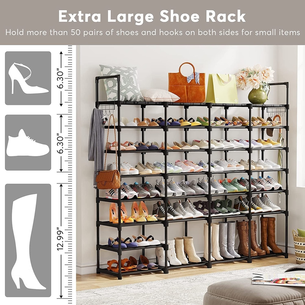 Large Shoe Rack Organizer   Tiered Storage Shoe Stand Tower for Sneakers  Heels  Flats  and Accessories by Lee Furniture