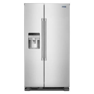 Maytag 24.5 cu. ft. Side by Side Refrigerator in Fingerprint Resistant Stainless Steel with Exterior Ice and Water Dispenser MSS25C4MGZ