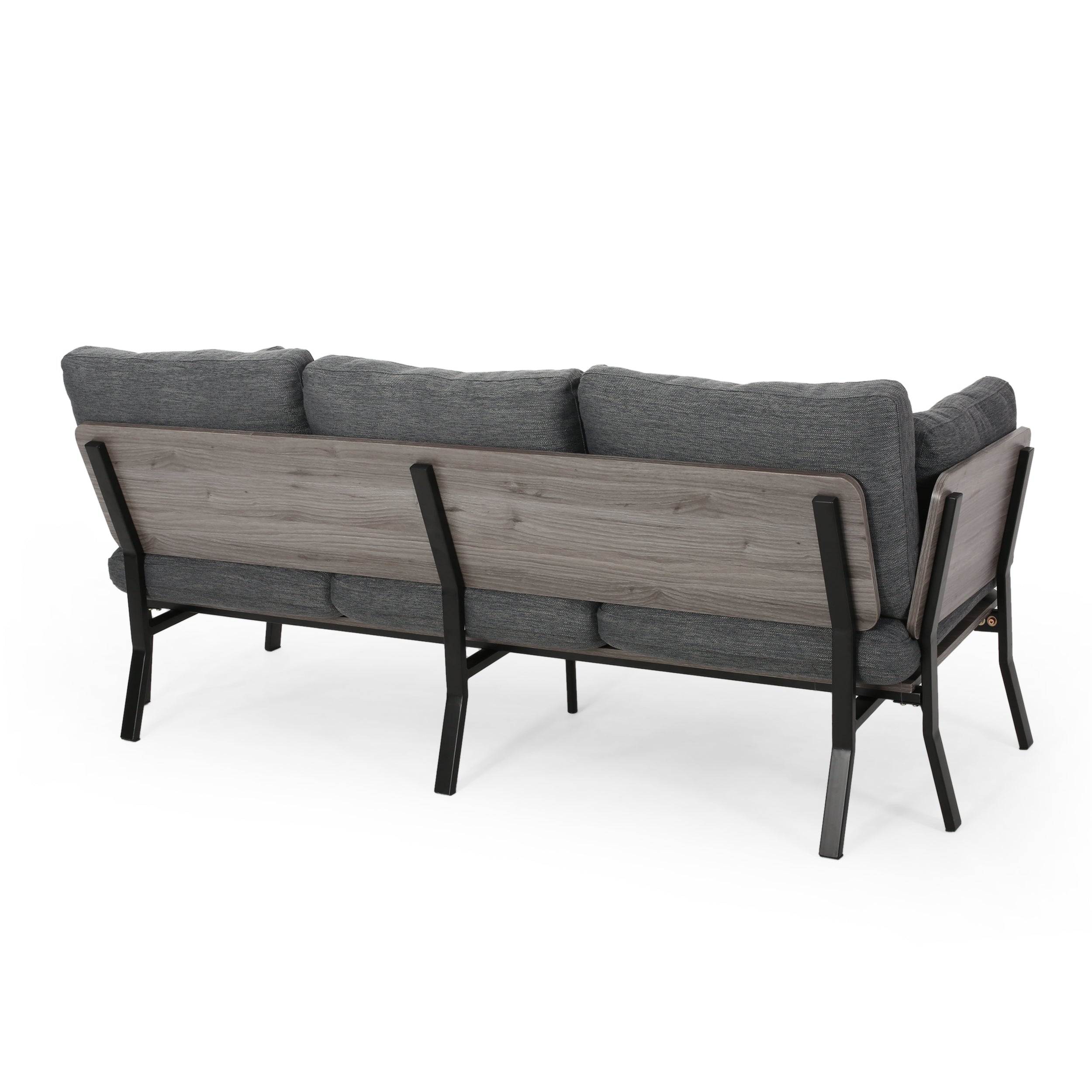 Athea Mid-Century Modern 3 Seater Wood Frame Sofa