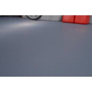 G-Floor Rib 7.5 ft x 17 ft Slate Grey Vinyl Garage Flooring Cover and Protector GF55RB717SG