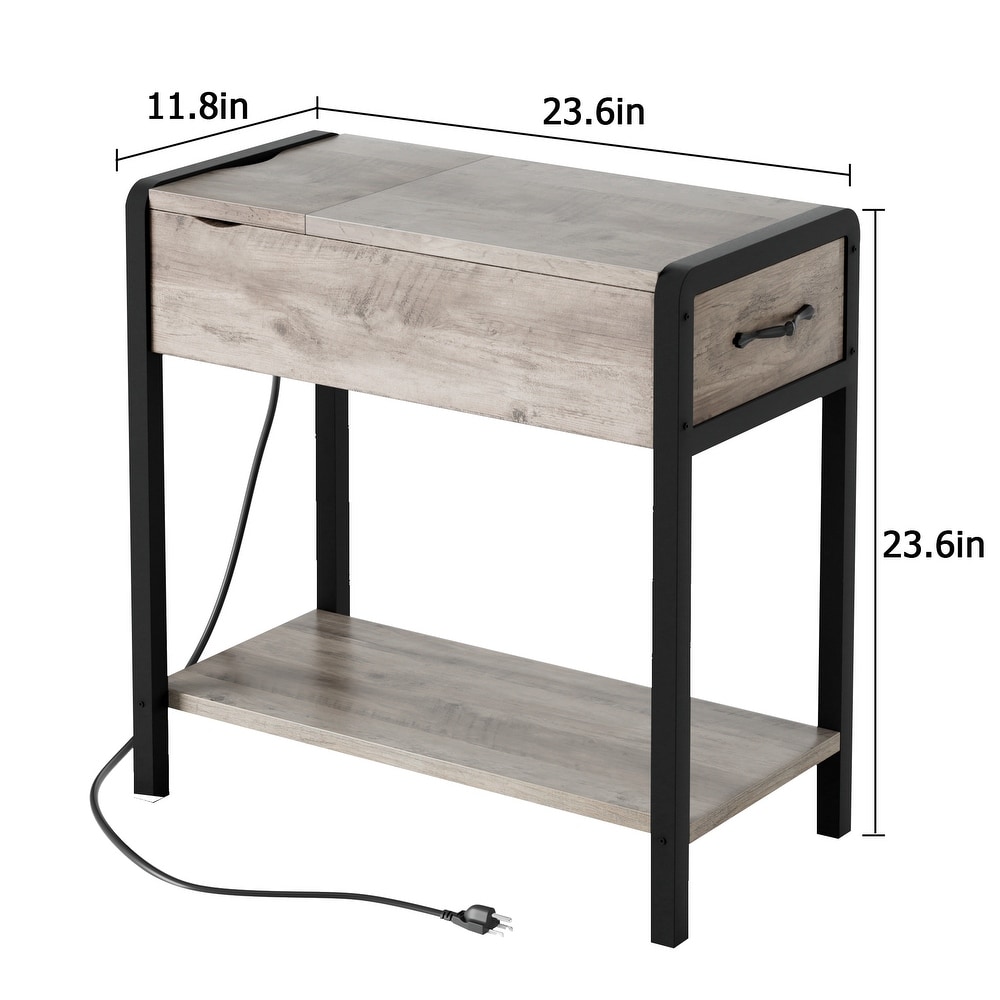 End Table with Drawer Charging Station